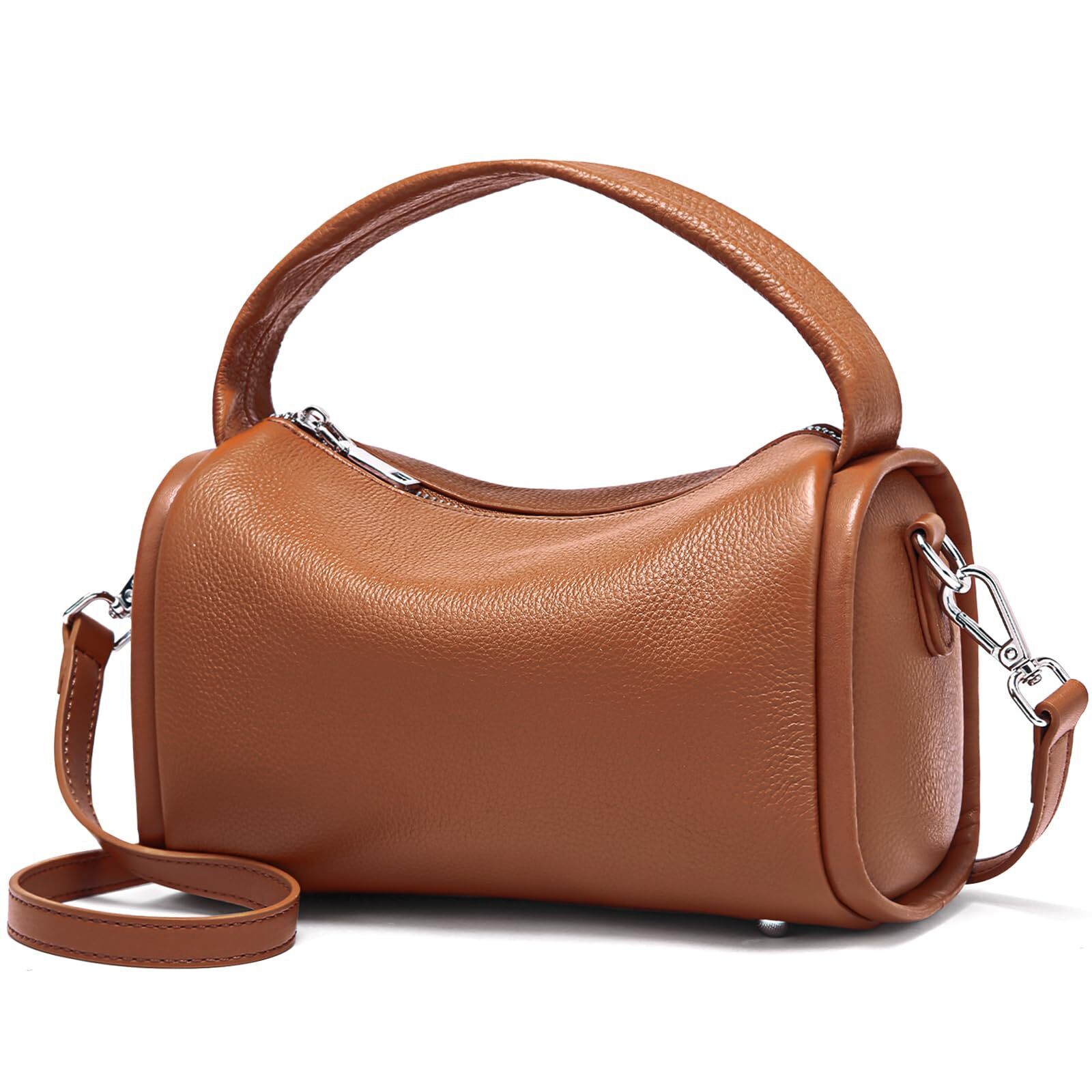 1205 Leather Crossbody Purses : Shoulder Bags Trendy Hobo Handbags Brown